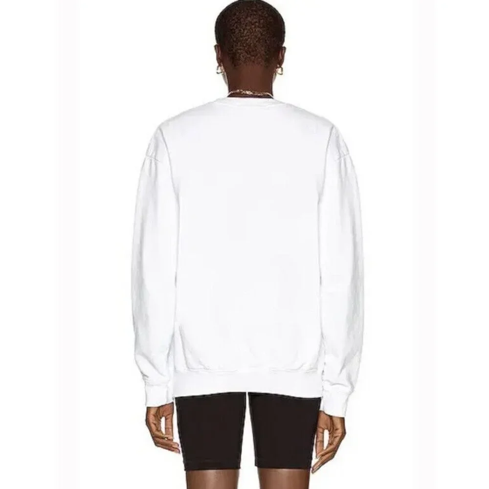 SPORTY & RICH La Athletic Club Crewneck Sweatshirt White Retro - Picture 5 of 8